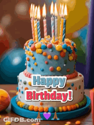 Birthday Cake Saying Happy Birthday GIF