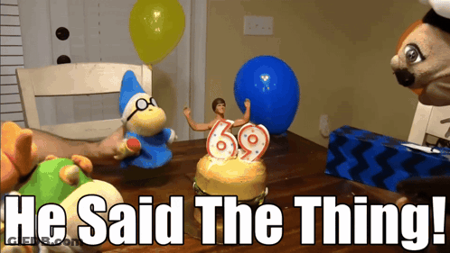Birthday Cake Saying He Said The Thing With 69 GIF