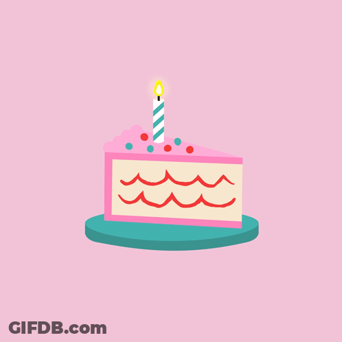 Birthday Cake Slice With Candle GIF