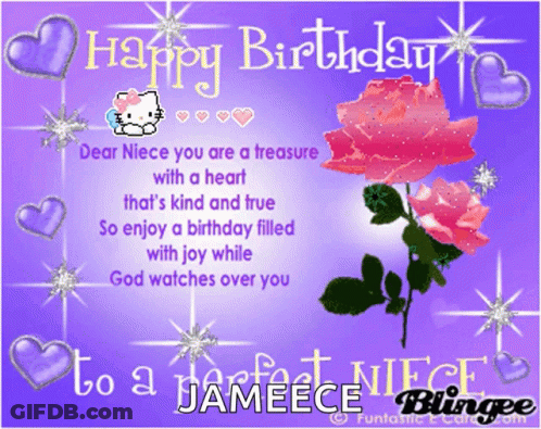 Birthday Cake With Balloons And Message GIF
