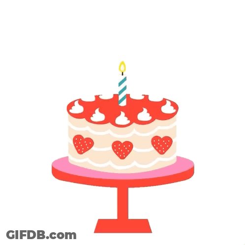 Birthday Cake With Candle And Happy Birthday GIF