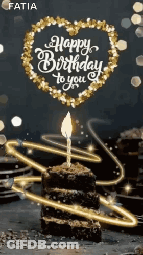 Birthday Cake With Candle And Happy Birthday To You GIF