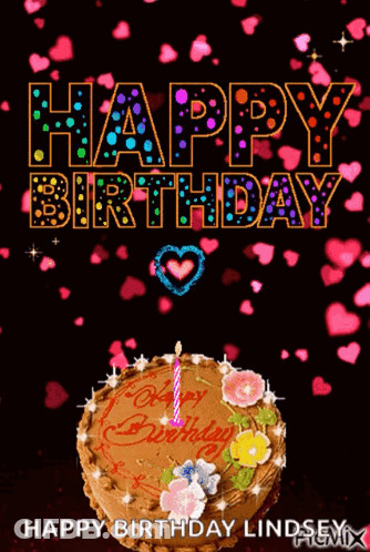Birthday Cake With Candle Saying Happy Birthday GIF