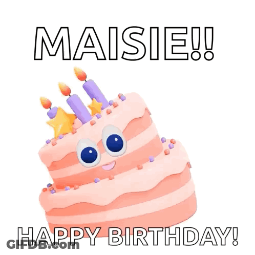 Birthday Cake With Candles And Confetti Maisie Happy Birthday GIF