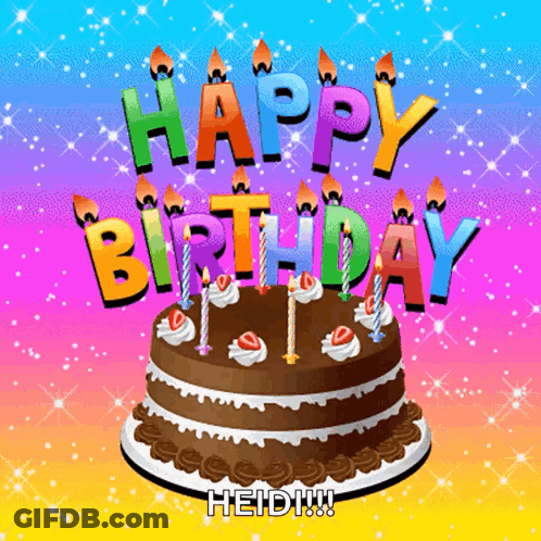 Birthday Cake With Candles And Happy Birthday GIF