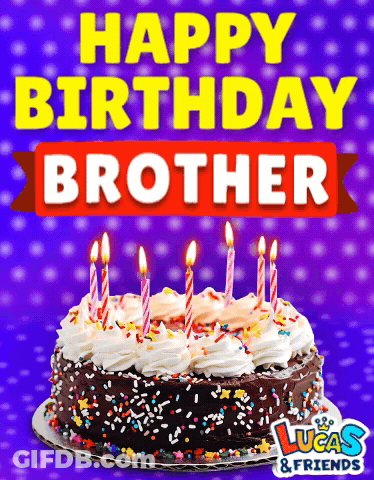 Birthday Cake With Candles And Sprinkles GIF