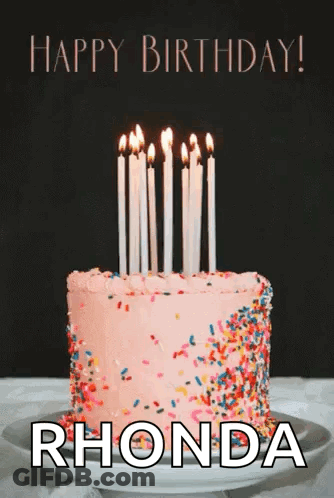 Birthday Cake With Candles And Sprinkles GIF