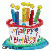 Birthday Cake With Candles Saying Happy Birthday GIF