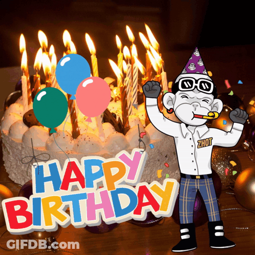 Birthday Cake With Candles Saying Happy Birthday GIF