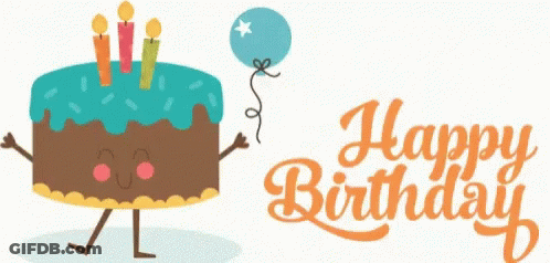 Birthday Cake With Candles Saying Happy Birthday GIF