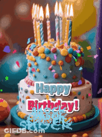 Birthday Cake With Candles Saying Happy Birthday GIF