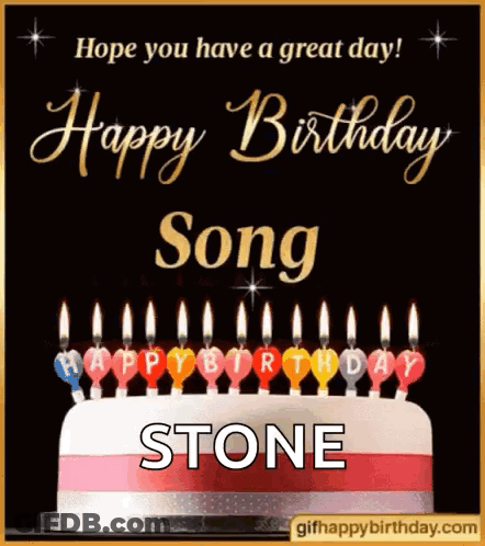 Birthday Cake With Candles Saying Hope You Have A Great Day GIF