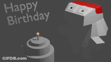 Birthday Cake With Lit Candle And Happy Birthday GIF