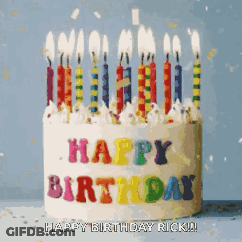 Birthday Cake With Lit Candles GIF