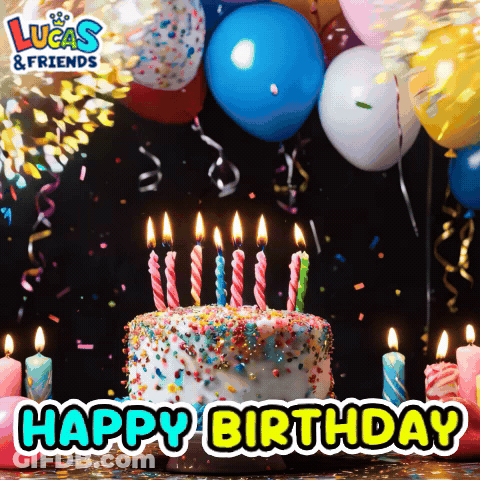 Birthday Cake With Lit Candles GIF