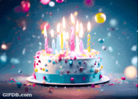 Birthday Cake With Lit Candles GIF