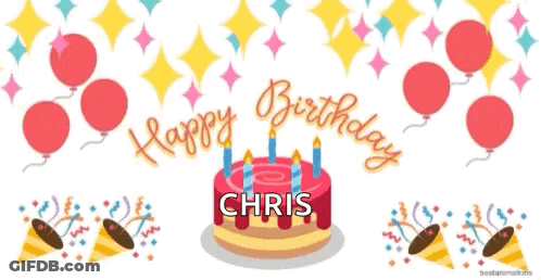 Birthday Cake With Name Chris GIF