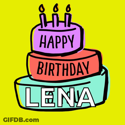Birthday Cake With Name Lena GIF