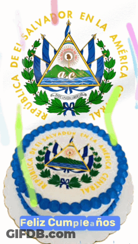Birthday Cake With Salvador Crest GIF