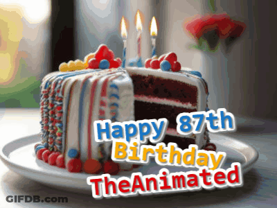 Birthday Cake With Slice Taken Out GIF