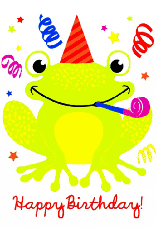 Birthday Card Animated Frog Greeting GIF