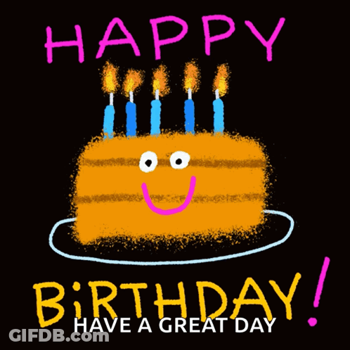 Birthday Card Cake Candles Happy Birthday Have A Great Day GIF