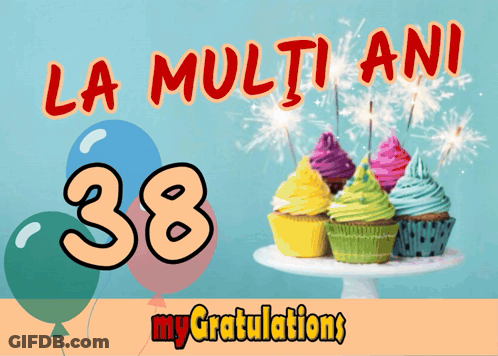 Birthday Card Cupcakes Balloons 38 GIF