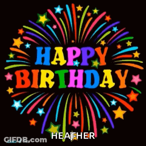 Birthday Card Fireworks Display Heather GIF