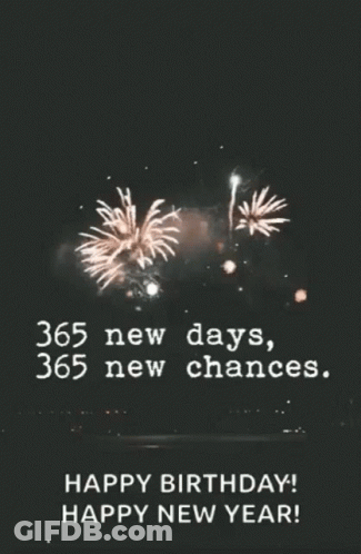 Birthday Card Fireworks Happy Birthday Happy New Year GIF