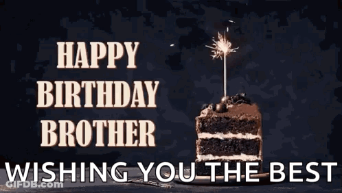 Birthday Card For Brother With Cake And Sparkler GIF
