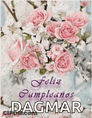 Birthday Card For Dagmar With Pink Roses GIF