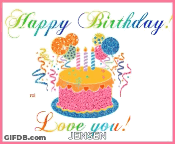 Birthday Card For Jensen With Cake And Candles GIF