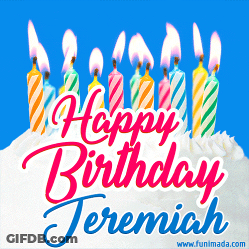 Birthday Card For Jeremiah With Candles GIF