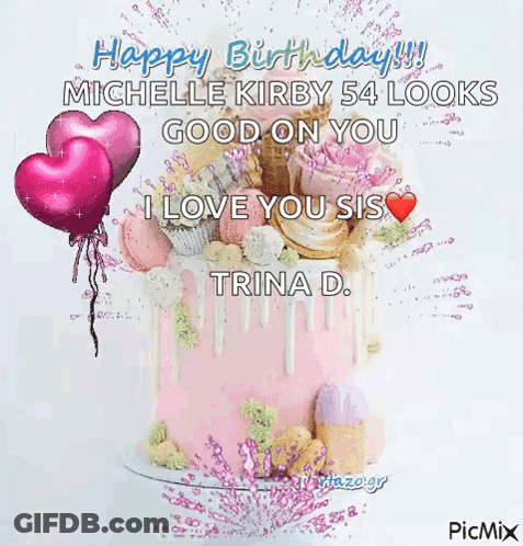 Birthday Card For Michelle Kirby 54 Looks Good On You GIF