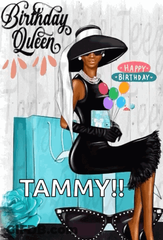 Birthday Card For Tammy With Woman In Hat GIF