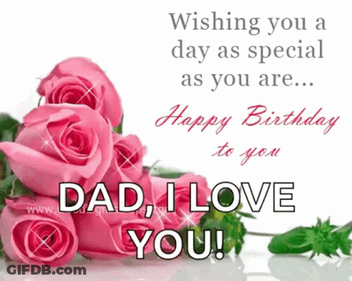 Birthday Card Pink Roses Wishing You Special Day GIF