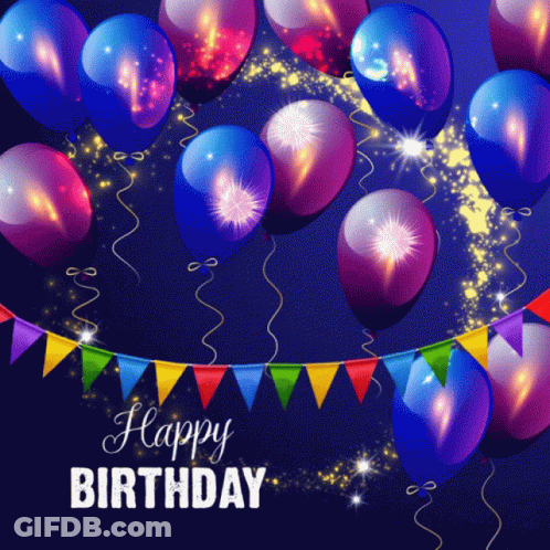 Birthday Card Romeo Of The City Balloons Roses GIF