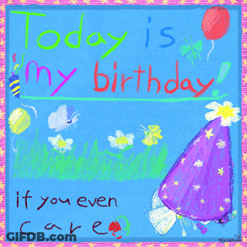 Birthday Card Saying Today Is My Birthday GIF