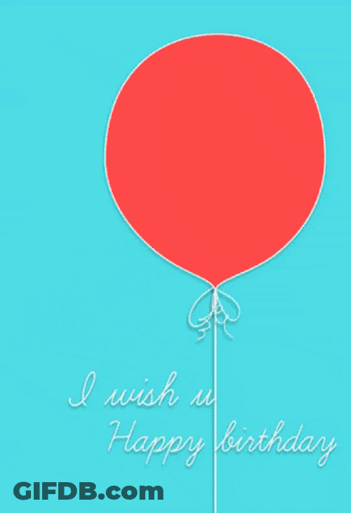 Birthday Card Wish Balloon Colors GIF