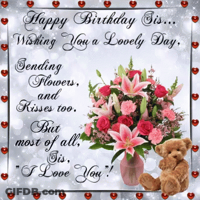 Birthday Card Wishing Sister A Lovely Day GIF