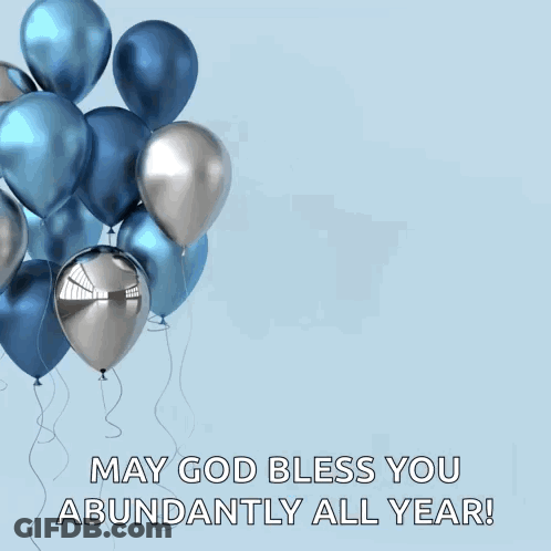 Birthday Card With Balloons And Mascot GIF