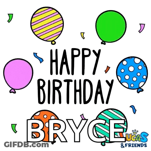 Birthday Card With Balloons And Name Bryce GIF