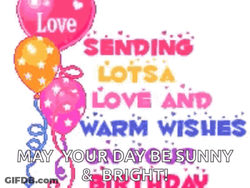 Birthday Card With Balloons And Warm Wishes GIF