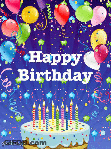 Birthday Card With Balloons Candles Happy Birthday GIF