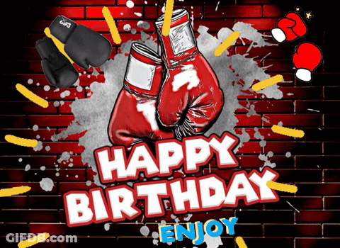 Birthday Card With Boxing Gloves GIF