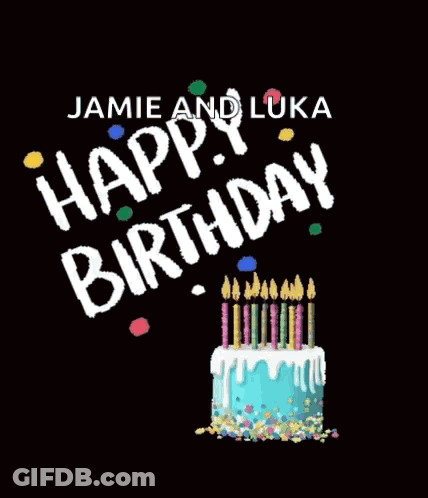 Birthday Card With Cake And Candles Saying Happy Birthday GIF