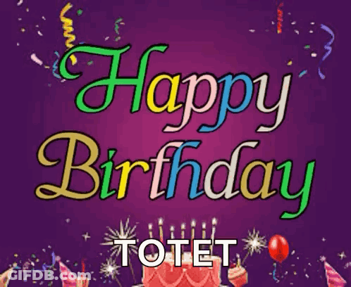 Birthday Card With Cake And Candles GIF