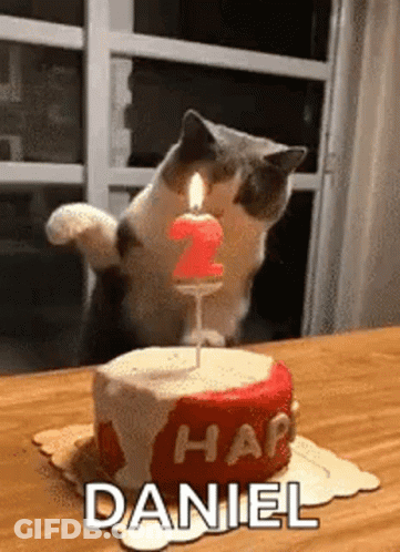 Birthday Card With Cartoon Character Saying Happy Birthday GIF