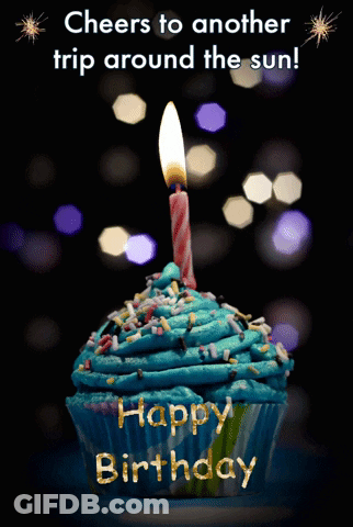 Birthday Card With Cupcake Cheers To Another Trip Around The Sun GIF