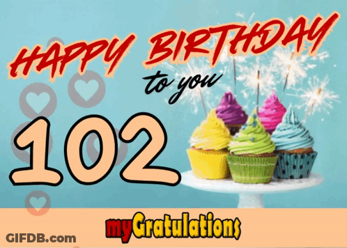 Birthday Card With Cupcakes And Sparklers Saying Happy Birthday To You 102 GIF